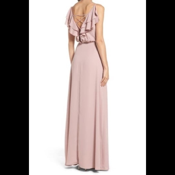 WAYF Jamie Ruffle Wrap Gown London Fog XS NWT New - Picture 2 of 4